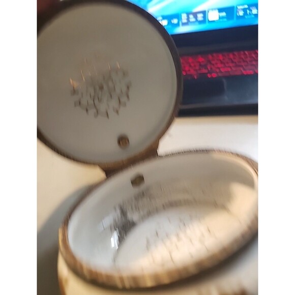 Vintage Porcelain Lidded Serving Pot Handle Gold Gilt Floral Brass Trim Elegant - Picture 8 of 15